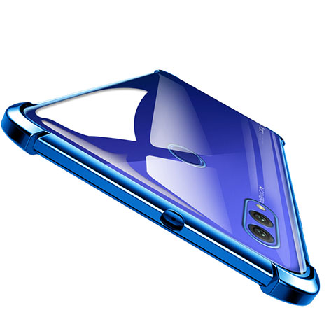 Funda Silicona Ultrafina Transparente T04 para Huawei Honor Note 10 Azul