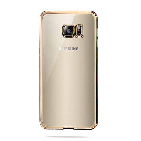 Funda Silicona Ultrafina Transparente T04 para Samsung Galaxy S6 Duos SM-G920F G9200 Oro