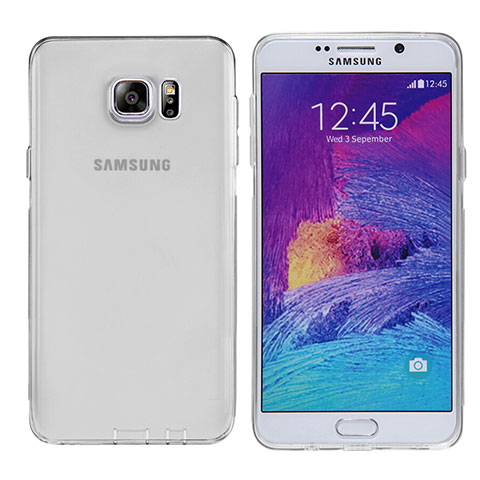Funda Silicona Ultrafina Transparente T06 para Samsung Galaxy Note 5 N9200 N920 N920F Gris
