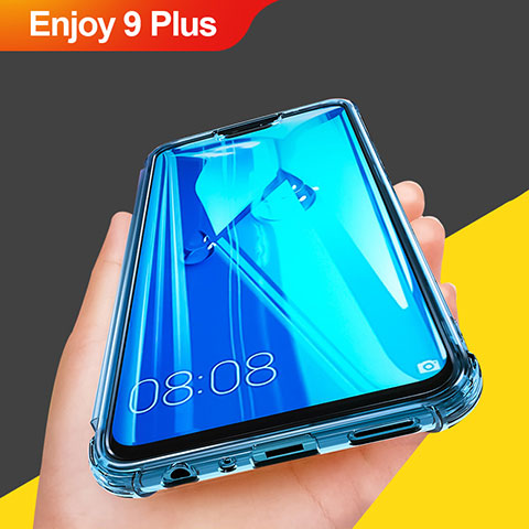 Funda Silicona Ultrafina Transparente T07 para Huawei Enjoy 9 Plus Azul Cielo