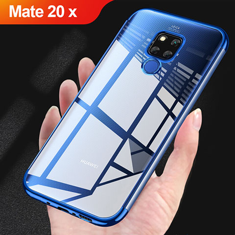 Funda Silicona Ultrafina Transparente T07 para Huawei Mate 20 X Azul