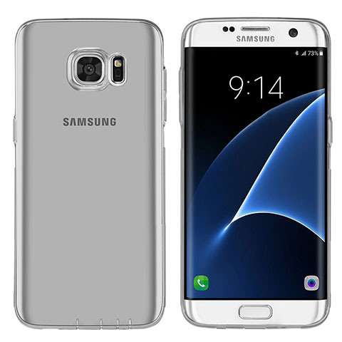 Funda Silicona Ultrafina Transparente T07 para Samsung Galaxy S7 Edge G935F Gris
