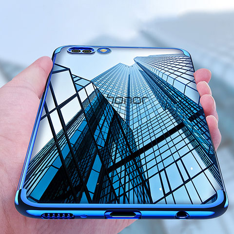 Funda Silicona Ultrafina Transparente T10 para Huawei Honor V10 Azul