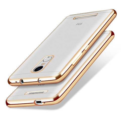 Funda Silicona Ultrafina Transparente T10 para Xiaomi Redmi Note 3 MediaTek Oro