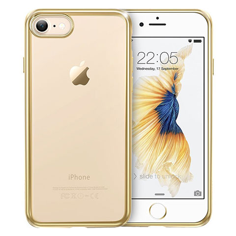 Funda Silicona Ultrafina Transparente T18 para Apple iPhone SE3 ((2022)) Oro