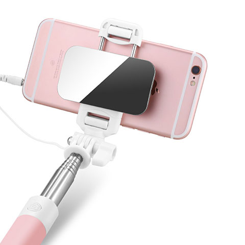 Palo Selfie Stick Extensible Conecta Mediante Cable Universal S05 Rosa