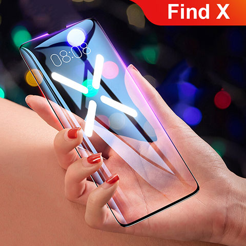 Protector de Pantalla Cristal Templado Integral para Oppo Find X Negro