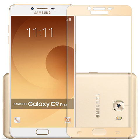 Protector de Pantalla Cristal Templado Integral para Samsung Galaxy C9 Pro C9000 Oro