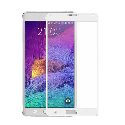 Protector de Pantalla Cristal Templado Integral para Samsung Galaxy Note 4 SM-N910F Blanco