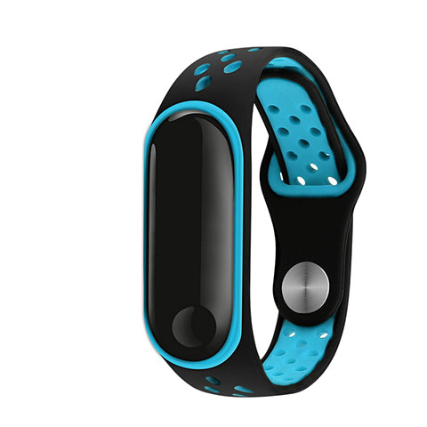 Silicona Correa De Reloj Pulsera Eslabones para Xiaomi Mi Band 3 Azul Cielo