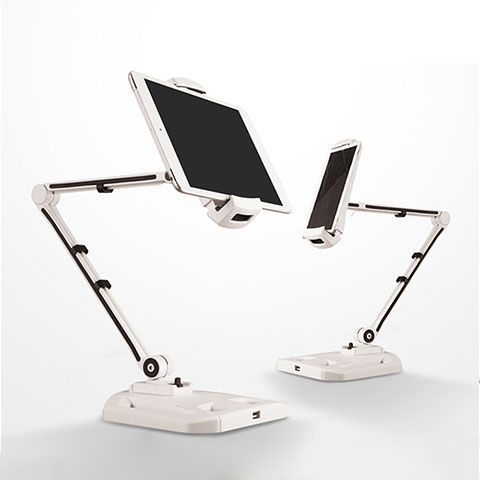 Soporte Universal Sostenedor De Tableta Tablets Flexible H07 para Samsung Galaxy Note 10.1 2014 SM-P600 Blanco