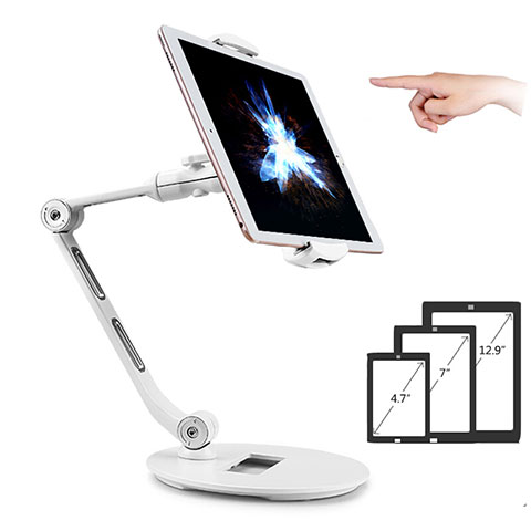 Soporte Universal Sostenedor De Tableta Tablets Flexible H08 para Samsung Galaxy Note 10.1 2014 SM-P600 Blanco