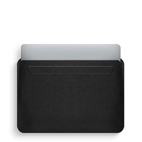 Suave Cuero Bolsillo Funda L02 para Apple MacBook Pro 13 pulgadas (2020) Negro