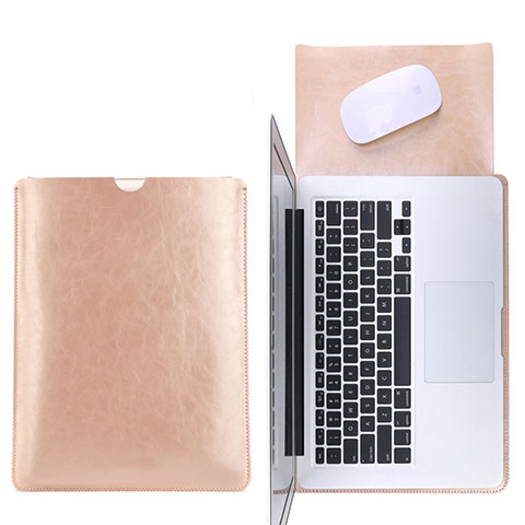 Suave Cuero Bolsillo Funda L17 para Apple MacBook Air 11 pulgadas Oro