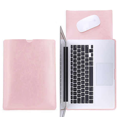 Suave Cuero Bolsillo Funda L17 para Apple MacBook Pro 13 pulgadas (2020) Rosa