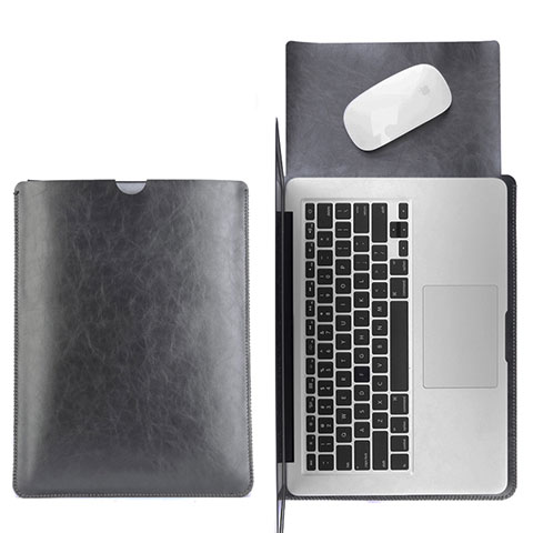 Suave Cuero Bolsillo Funda L17 para Apple MacBook Pro 13 pulgadas Negro