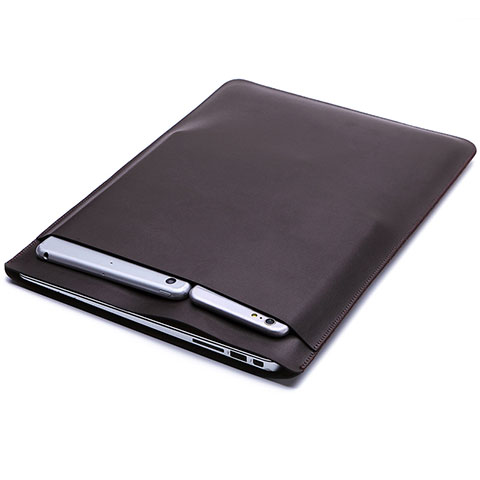 Suave Cuero Bolsillo Funda L20 para Apple MacBook 12 pulgadas Marron