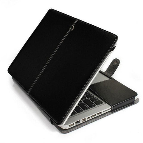 Suave Cuero Bolsillo Funda L24 para Apple MacBook 12 pulgadas Negro