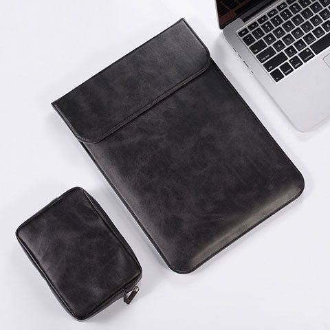 Suave Cuero Bolsillo Funda para Apple MacBook Pro 13 pulgadas (2020) Negro