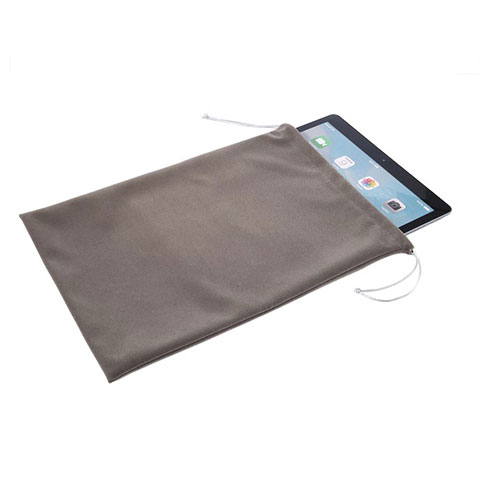 Suave Terciopelo Tela Bolsa de Cordon Carcasa para Apple iPad Air Gris