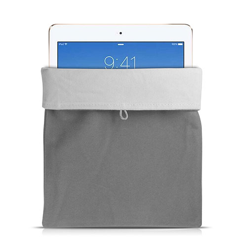 Suave Terciopelo Tela Bolsa Funda para Apple iPad 2 Gris