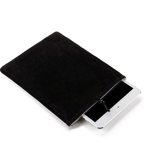 Suave Terciopelo Tela Bolsa Funda para Apple iPad Mini 2 Negro