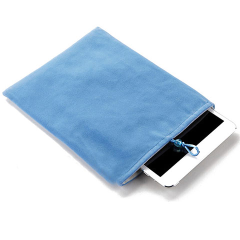 Suave Terciopelo Tela Bolsa Funda para Apple iPad Mini 3 Azul Cielo