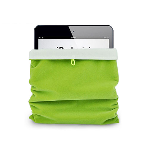 Suave Terciopelo Tela Bolsa Funda para Samsung Galaxy Note 10.1 2014 SM-P600 Verde
