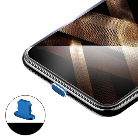 Tapon Antipolvo Lightning USB Jack H02 para Apple iPhone 13 Azul