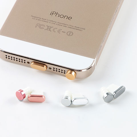 Tapon Antipolvo Lightning USB Jack J05 para Apple iPhone 5 Oro Rosa