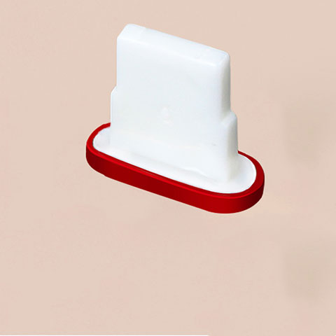 Tapon Antipolvo Lightning USB Jack J07 para Apple iPhone 14 Plus Rojo