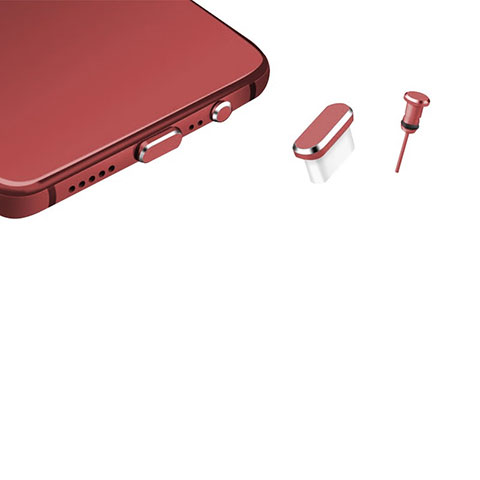 Tapon Antipolvo USB-C Jack Type-C Universal H17 para Apple iPhone 15 Plus Rojo