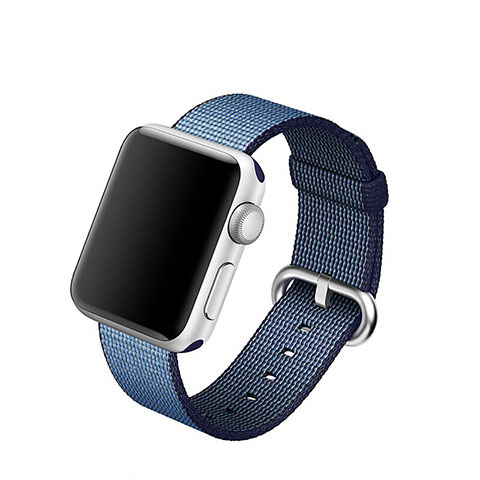 Tela Correa De Reloj Pulsera Eslabones para Apple iWatch 3 42mm Azul