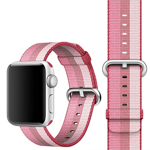 Tela Correa De Reloj Pulsera Eslabones para Apple iWatch 3 42mm Rosa