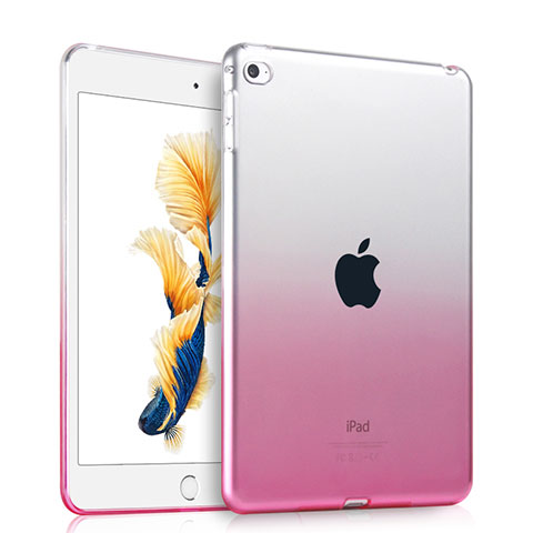 Ultra Slim Transparente Gel Gradient Soft Case para Apple iPad Air 2 Rosa