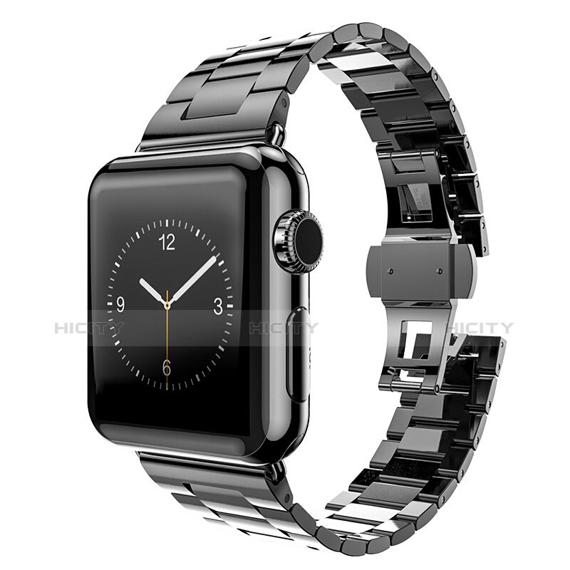 Acero Inoxidable Correa De Reloj Pulsera Eslabones para Apple iWatch 2 42mm Negro