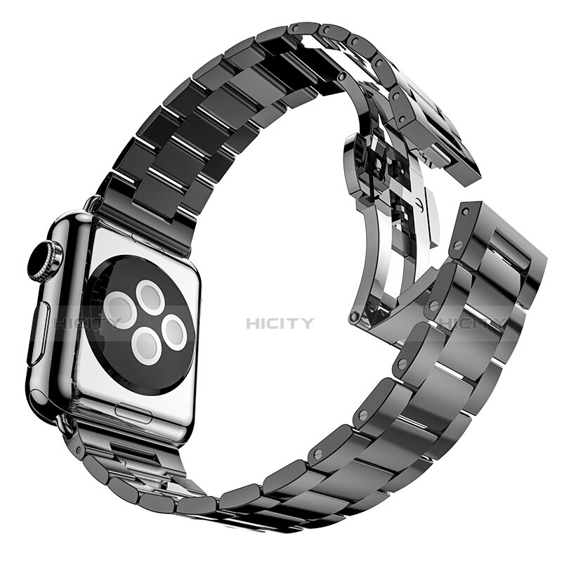 Acero Inoxidable Correa De Reloj Pulsera Eslabones para Apple iWatch 2 42mm Negro