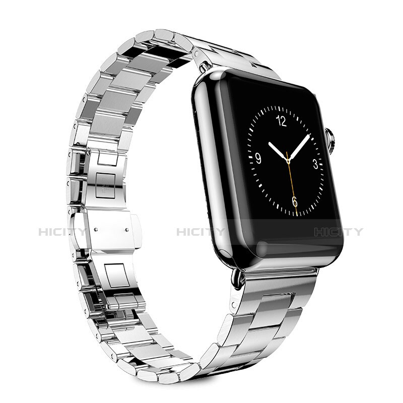Acero Inoxidable Correa De Reloj Pulsera Eslabones para Apple iWatch 3 42mm Plata