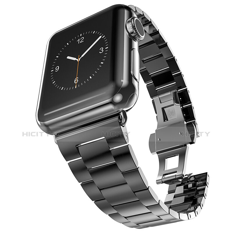 Acero Inoxidable Correa De Reloj Pulsera Eslabones para Apple iWatch 42mm Negro
