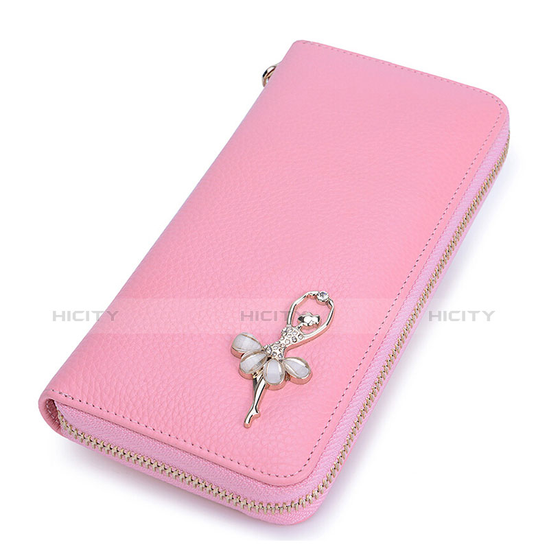 Bolso Cartera Protectora de Cuero Bailarina Funda Universal Rosa