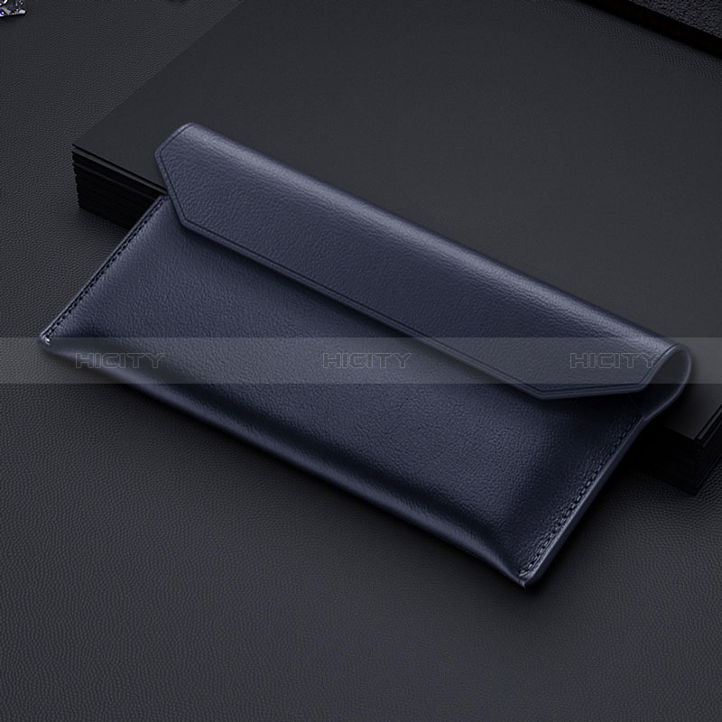 Bolso Cartera Protectora de Cuero para Samsung Galaxy Z Fold3 5G Azul