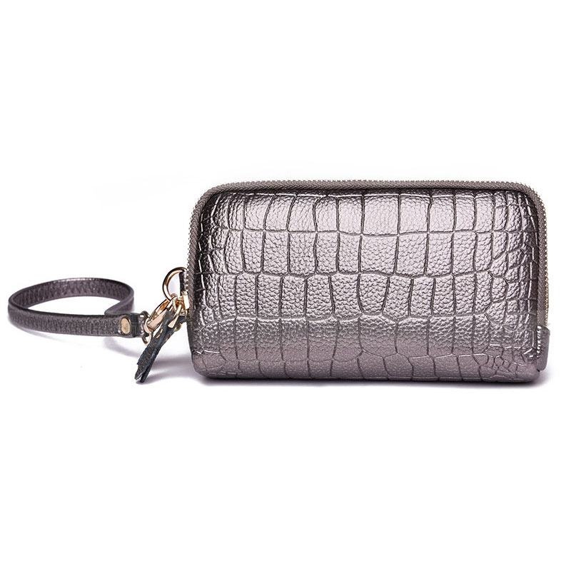 Bolso Cartera Protectora de Cuero Universal K09 Gris