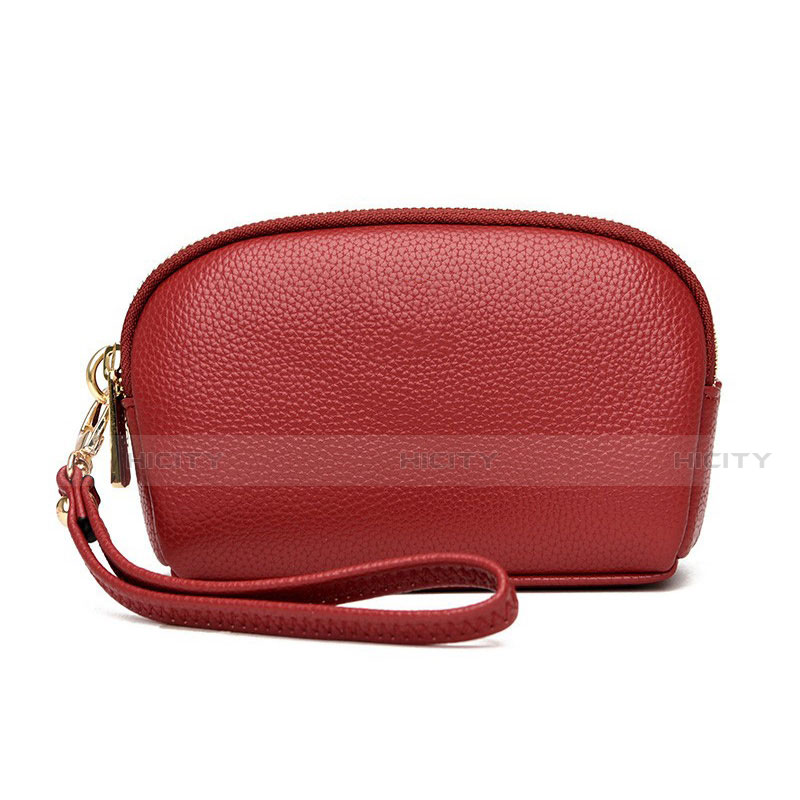 Bolso Cartera Protectora de Cuero Universal K16 Rojo