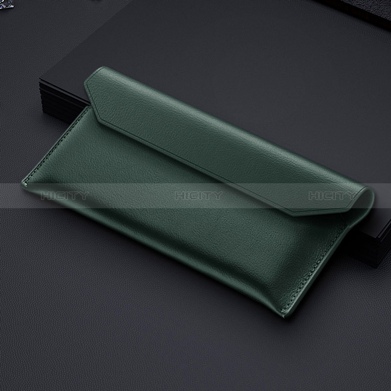 Bolso Cartera Protectora de Cuero Universal para Samsung Galaxy Z Fold2 5G Verde