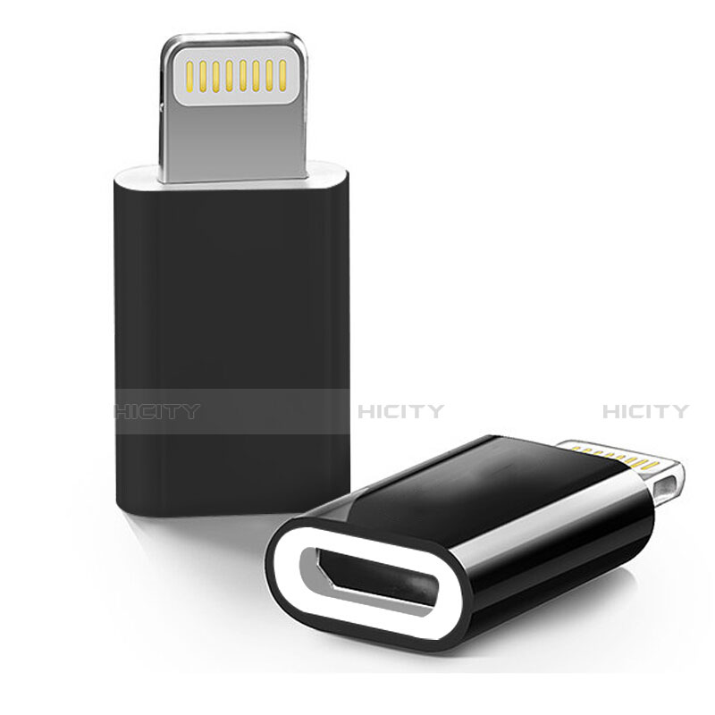 Cable Adaptador Android Micro USB a Lightning USB H01 para Apple iPhone 12 Pro Max Negro