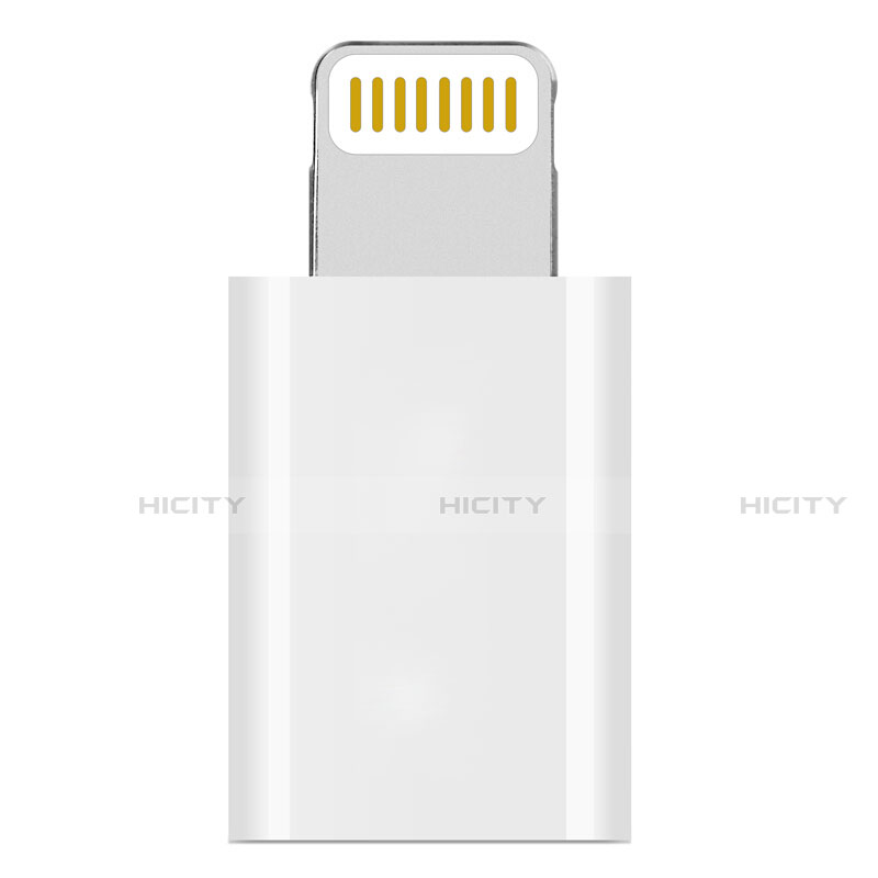 Cable Adaptador Android Micro USB a Lightning USB H01 para Apple iPhone 14 Blanco