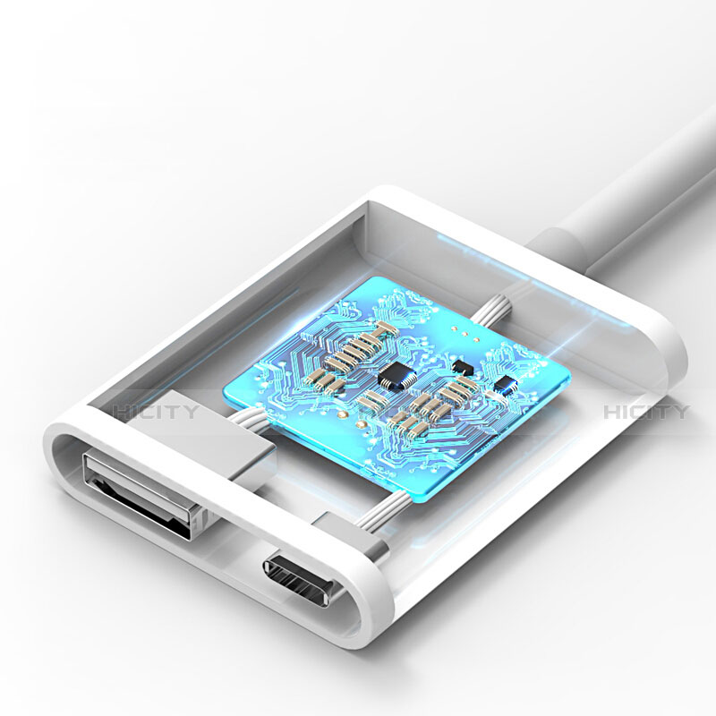 Cable Adaptador Lightning a USB OTG H01 para Apple iPhone 13 Pro Blanco