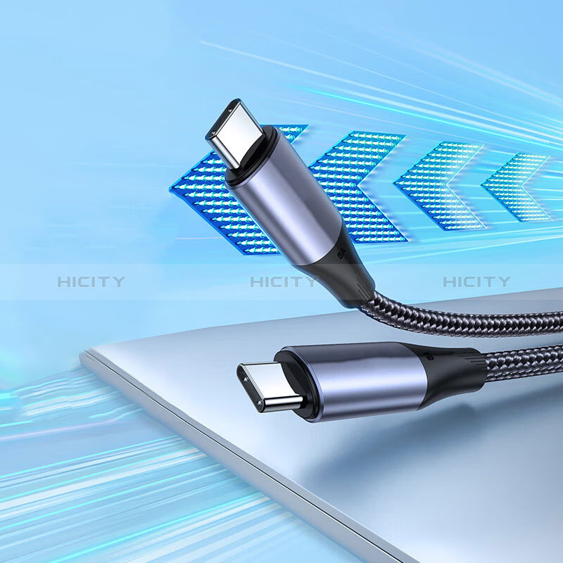 Cable Adaptador Type-C USB-C a Type-C USB-C 100W H03 para Apple iPad Pro 12.9 (2022) Gris Oscuro