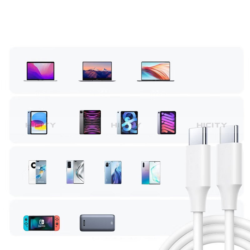 Cable Adaptador Type-C USB-C a Type-C USB-C 100W H04 para Apple iPad Pro 12.9 (2022)