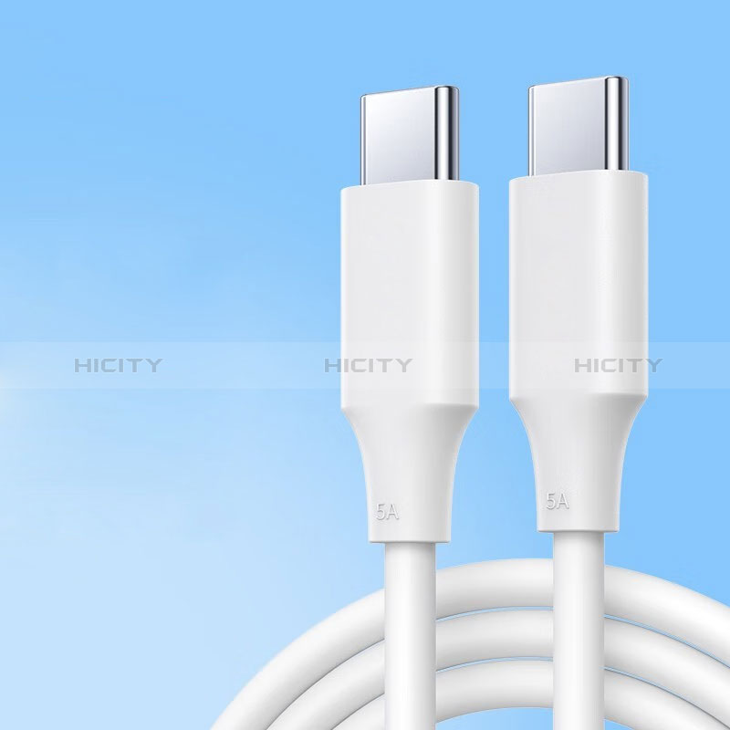 Cable Adaptador Type-C USB-C a Type-C USB-C 100W H04 para Apple iPad Pro 12.9 (2022) Blanco